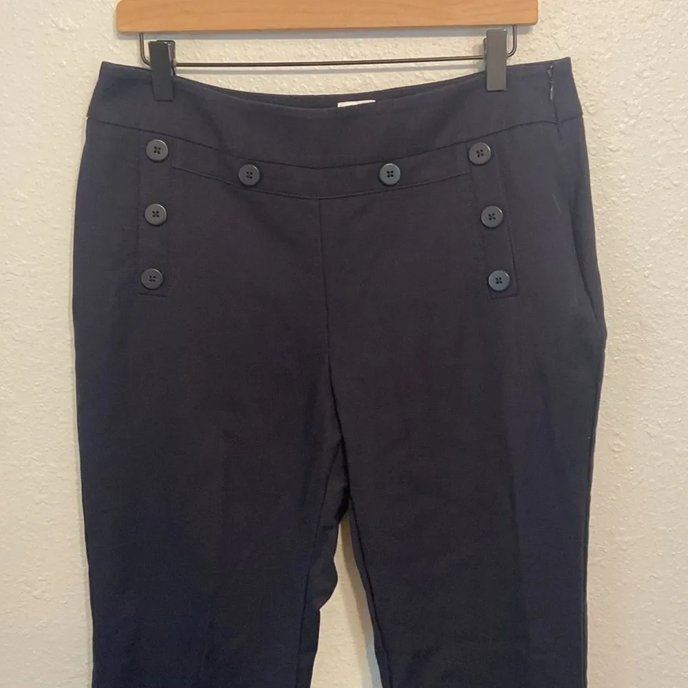 CAbi Navy Blue Nautical Mariner Trouser Pants Style 5077L Size 10 - Picture 2 of 10